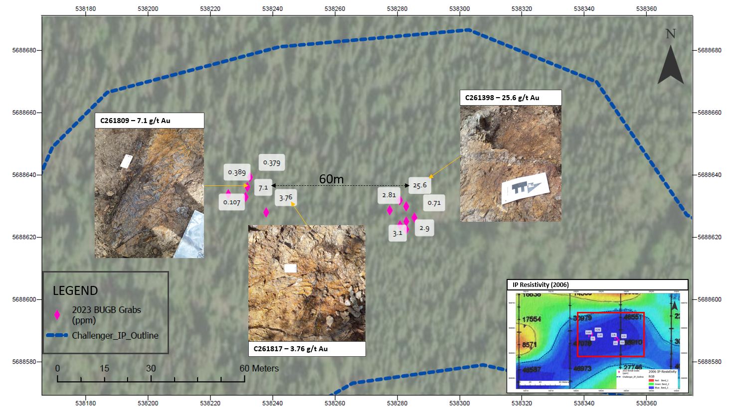 Photo of Newly Discovered Challenger Area Alteration and Shear Gold Occurrence